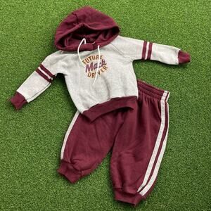Vintage 90s Y2K Third Street Future Mack Semi Driver Hooded Sweat Suit Sz 12 Mo